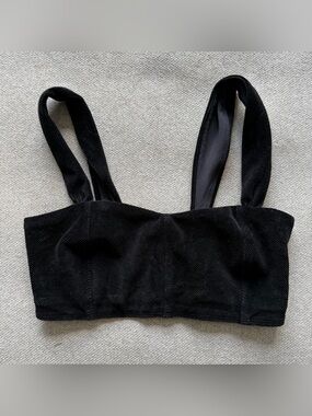 ALO Yoga Black Ribbed Support Bralette